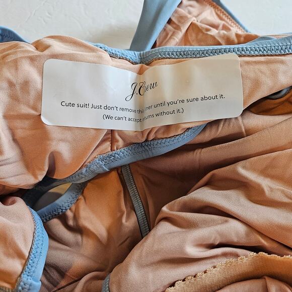 J Crew Ruched Squareneck One Piece Swimsuit Blue Mist Plus 22 Swim Beach Pool - Picture 8 of 8